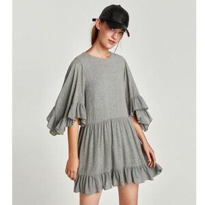 Zara Light Gray Mini Dress Sz M